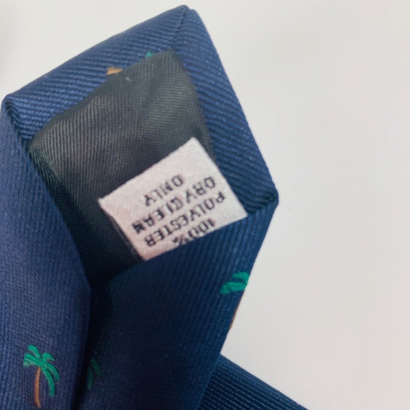 Sprezza Navy Blue Palm Tree Necktie Career - Picture 4 of 4